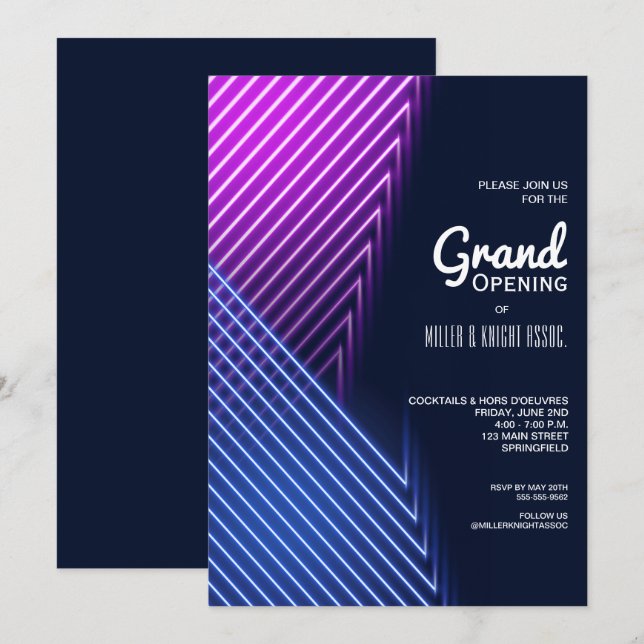 Modern Grand Opening Invitations (Front/Back)