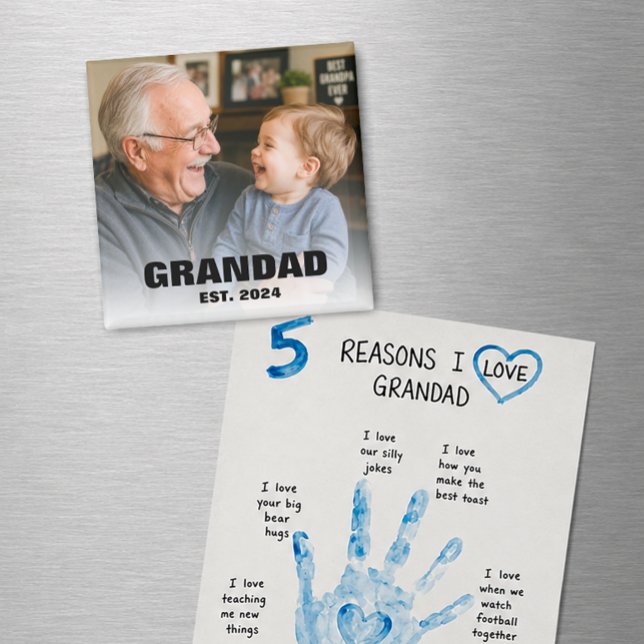 Modern Grandad Est Year Keepsake Photo Magnet (Modern Grandad Est Year Keepsake Photo Magnet)