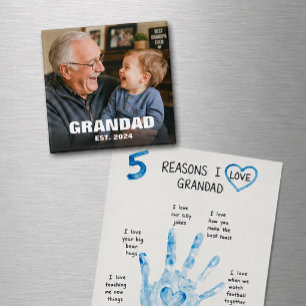 Modern Grandad Est Year Keepsake Photo Magnet