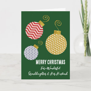 Modern Granddaughter & Her Husband Merry Christmas Card