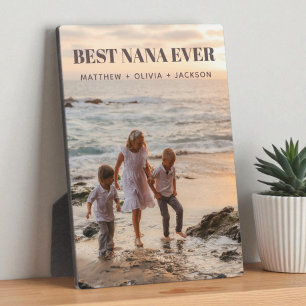 Modern Grandkids Names Custom Best Nana Ever Photo Plaque