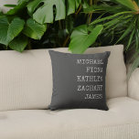 Modern Grandkids Names Grey Cushion<br><div class="desc">Modern pillow with grandkids names.</div>