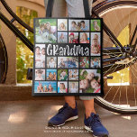 Modern Grandma 21 Photo Collage Custom Colour Tote Bag<br><div class="desc">Create a modern photo collage keepsake tote bag for a grandmother utilising this easy-to-upload template with 21 pictures of her grandchildren in various sizes and shapes and the title GRANDMA in fun, white typography on your choice of background colour. Makes a meaningful gift for Grandma's birthday, Grandparents Day, Mother's Day...</div>