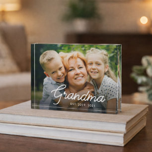 Modern Grandma Established Script Photo Block