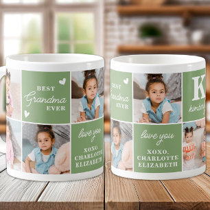 Modern GRANDMA Personalised 7 Multi Photo Coffee Mug