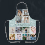 Modern Grandma Photo Collage All Over Print Apron<br><div class="desc">Modern photo collage all over print apron featuring a stylish photo template, with pictures that are easily downloaded from your phone or computer, the text 'Grandma' in elegant calligraphy script and then two other quotes 'Best Cook Ever' and 'Made with Love'. Both can be customised using the template provided. Makes...</div>