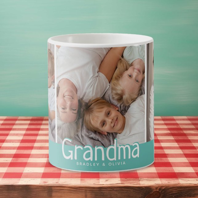 Modern Grandma Photo Collage Cute Gift  Coffee Mug (Creator Uploaded)