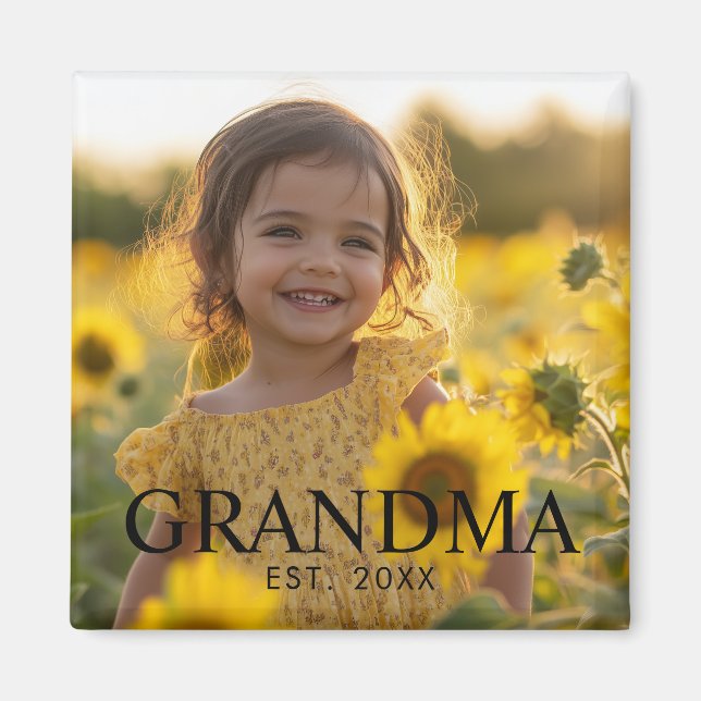 Modern Grandma Photo Magnet (Front)