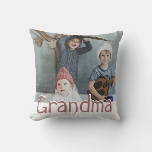 Modern Grandma Photo & Quote Custom Color Cushion