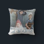 Modern Grandma Photo & Quote | Custom Colour Cushion<br><div class="desc">Grandma's are just the best! Let your grandmother know how much she means to you with this modern throw pillow, featuring a special photograph of your choice, the text GRANDMA in fun script, on the reverse is the sweet quote 'Grandma's heart is a patchwork of love.' and personalised with your...</div>