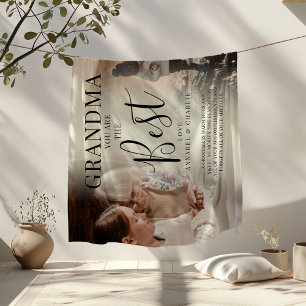 Modern 'GRANDMA' Photos, Names & Quote Fleece Blan Blanket