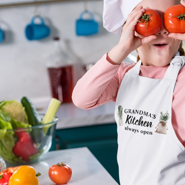 Modern Grandma's Kitchen Is Always Open Best Gift Kids Apron (Creator Uploaded)