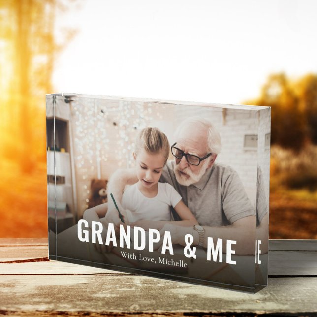 Modern Grandpa and Me Custom Photo Block (Creator Uploaded)