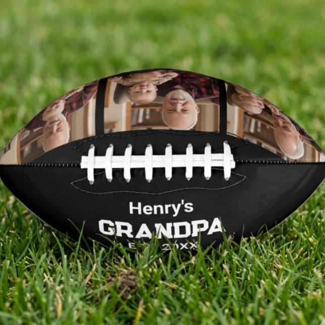 Modern Grandpa Est. Name Year 3 Photo Football American Football (Creator Uploaded)