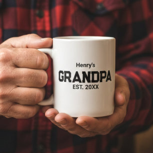 Modern Grandpa Established Est. Name Year  Coffee Mug