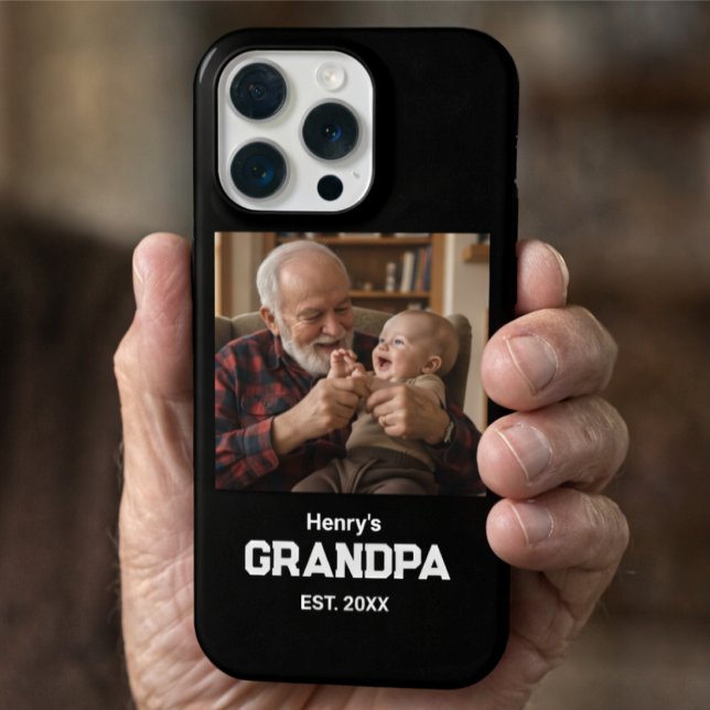 Modern Grandpa Established Est. Name Year Photo iPhone Case (Creator Uploaded)