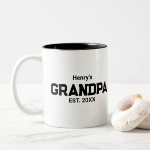 Modern Grandpa Established Est. Name Year  Two-Tone Coffee Mug