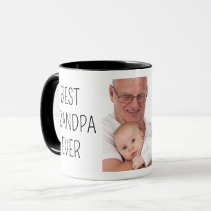 Modern Grandpa We Love You Black White 2 Photo Mug