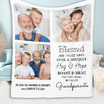 Modern Grandparents Grandchildren Custom 3 Picture Fleece Blanket<br><div class="desc">Celebrate your grandparents with a custom photo collage blanket. This unique grandparents poem blanket is the perfect gift whether it's a birthday, Mothers day, Grandparents day or Christmas. This modern and simple photo collage blanket is perfect whether its for a grandma, grandpa, nana, grandmother or grandfather, and a thoughtful gift...</div>