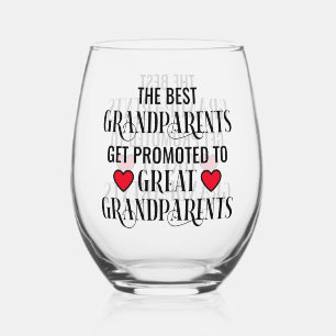 Modern Grandparents to Great Grandparents Stemless Wine Glass