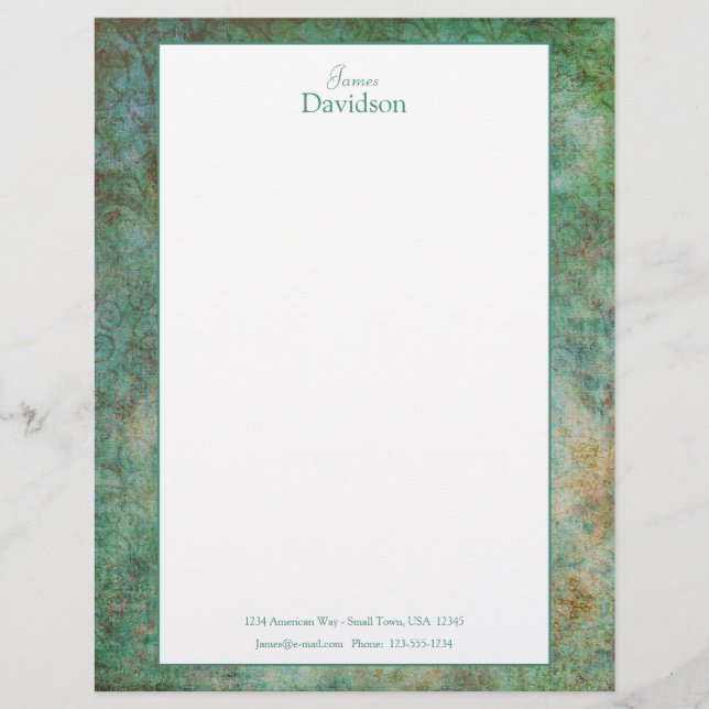 Modern Granite Letterhead Stationery (Front)
