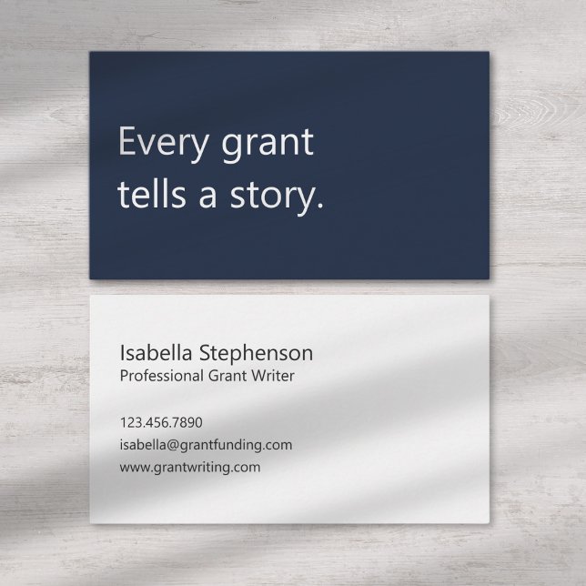 Modern Grant Writer Funding Consultant Profession Business Card (Creator Uploaded)