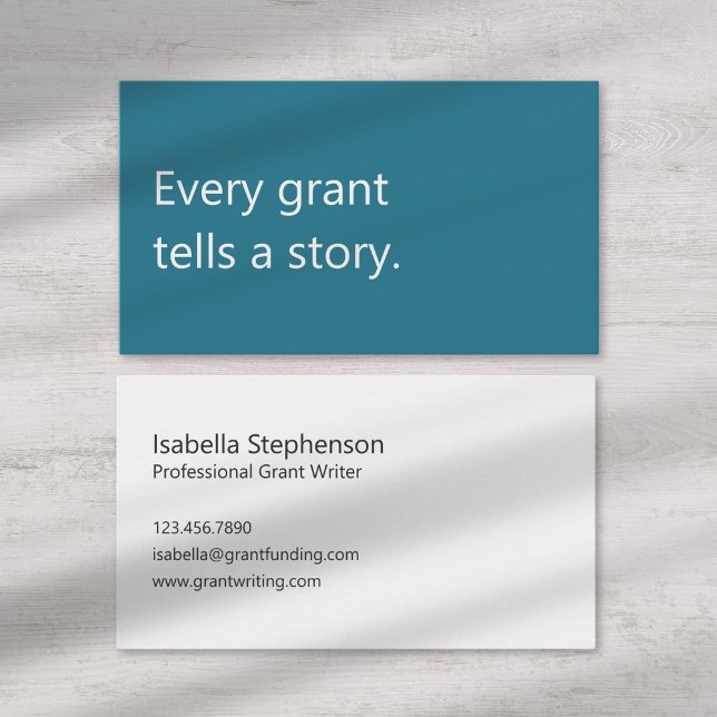 Modern Grant Writing Funding Consultant Freelance Business Card (Creator Uploaded)