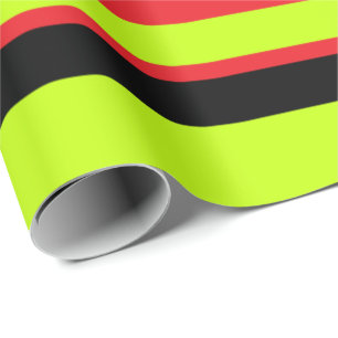 Modern Graphic art design red white lime green Wrapping Paper