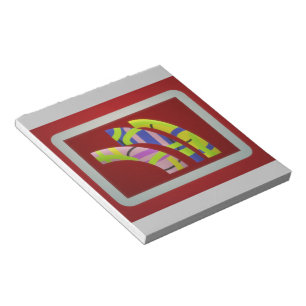 Modern Graphic art design tubes on dark plum Notepad