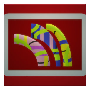 Modern Graphic art design tubes on dark plum Poster