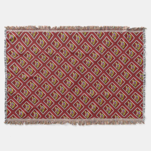 Modern Graphic art design tubes on dark plum Throw Blanket (Front)
