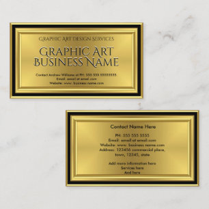 Modern Graphic Art Designer Gold Black Deco Business Card