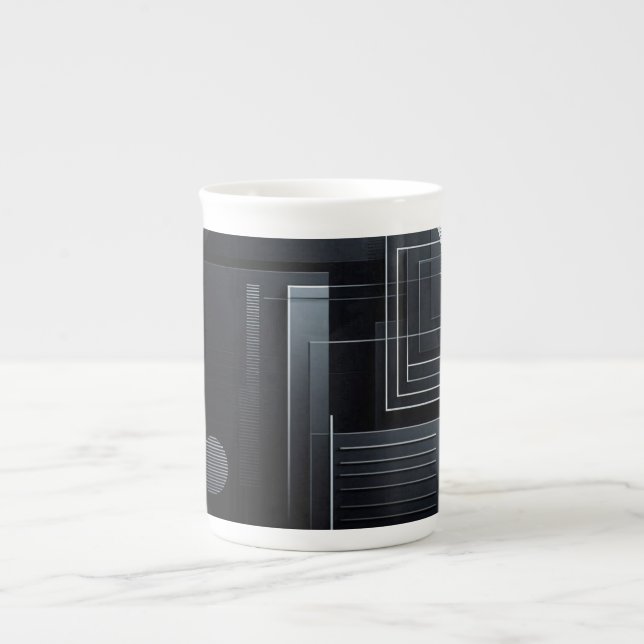 Modern Graphic Bone China Mug (Front)