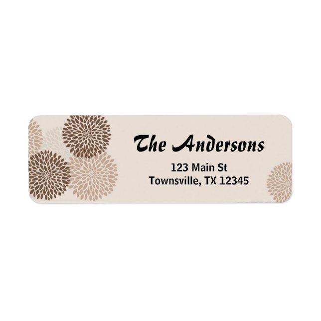 Modern Graphic Chrysanthemums Label 2 (Front)