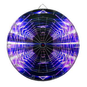 Modern Graphic Cool Glowing Vortex, Ultra Violet Dartboard