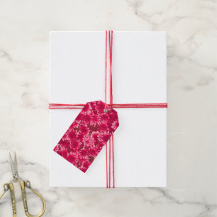 Modern Graphic Dahlia Pattern, Burgundy and Pink Gift Tags