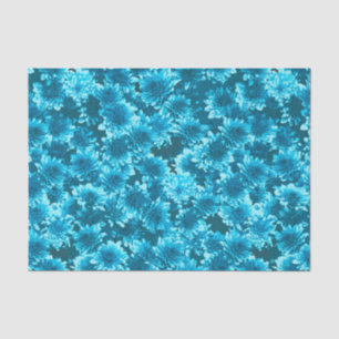 Modern Graphic Dahlia Pattern, Indigo Blue Tissue Paper