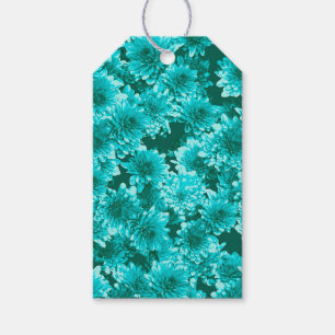 Modern Graphic Dahlia Pattern, Mandarin Orange Gift Tags