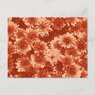 Modern Graphic Dahlia Pattern, Mandarin Orange Postcard