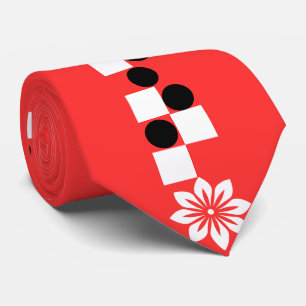 Modern Graphic Edge: Crimson Bloom Silk Tie