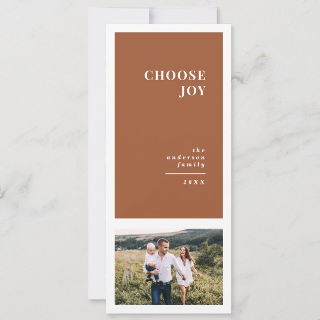 Modern, graphic minimal christmas multi photo announcement (Front)