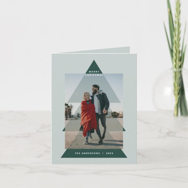 Modern graphic minimal Christmas photo Holiday Card (Front)