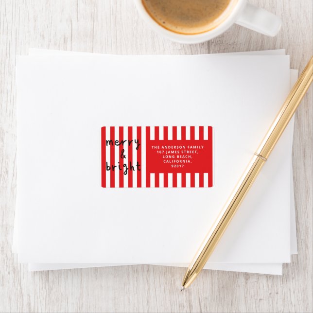 Modern graphic minimal Christmas red and white Label (Insitu)