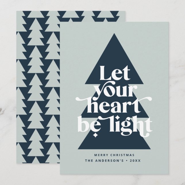 Modern graphic minimal Christmas religious Holiday Card (Front/Back)
