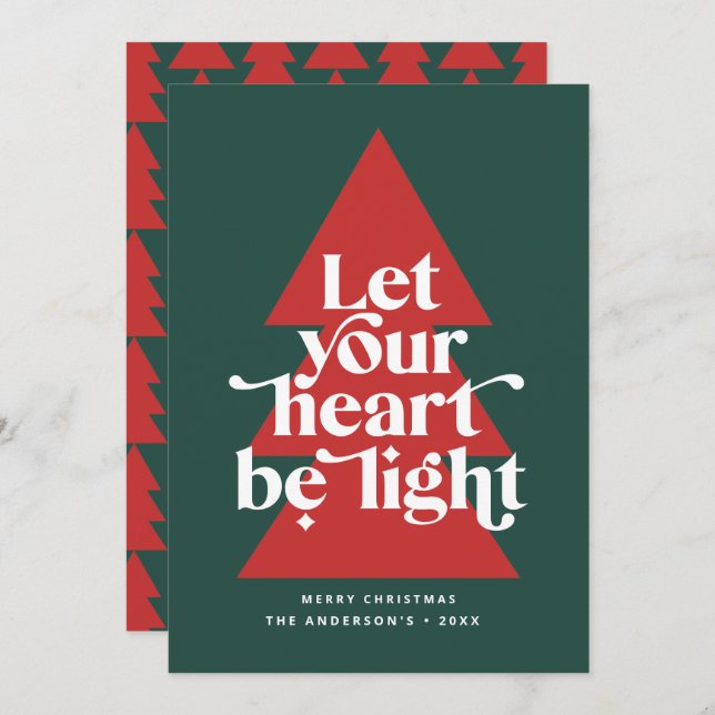 Modern graphic minimal Christmas religious Holiday Card (Front/Back)