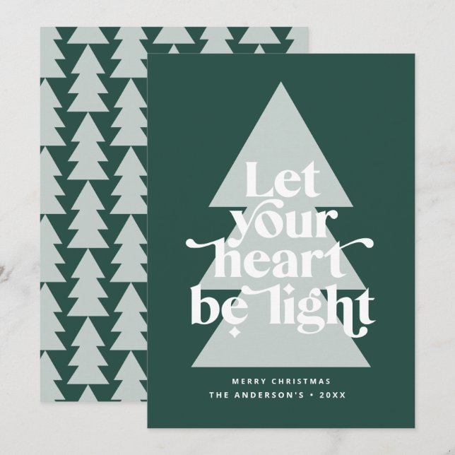Modern graphic minimal Christmas religious Holiday Card (Front/Back)