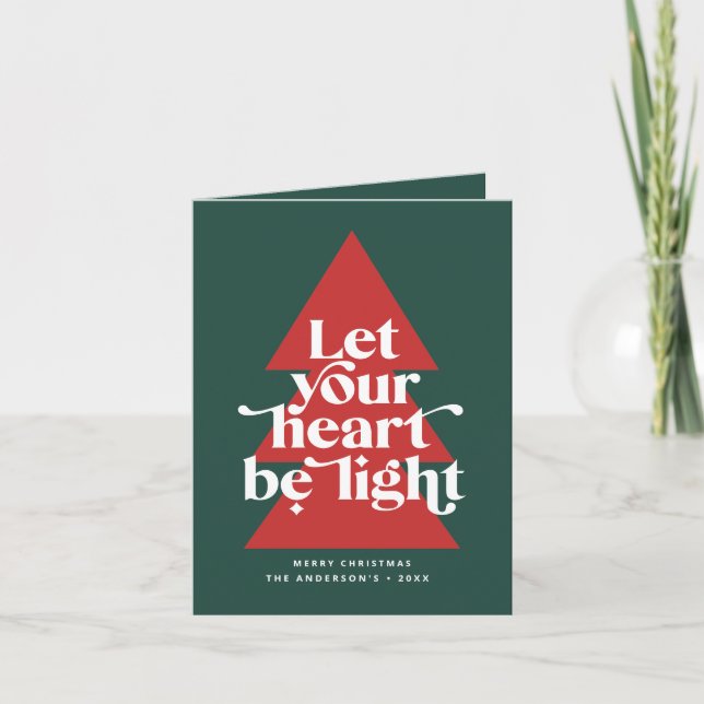 Modern graphic minimal Christmas tree photo Holiday Card (Front)