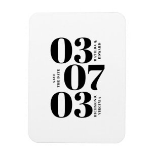 Modern, graphic minimal wedding save the date magnet