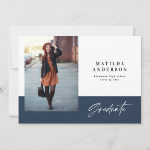 Modern graphic multi photo graduation party invite