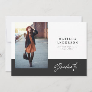 Modern graphic multi photo graduation party invite
